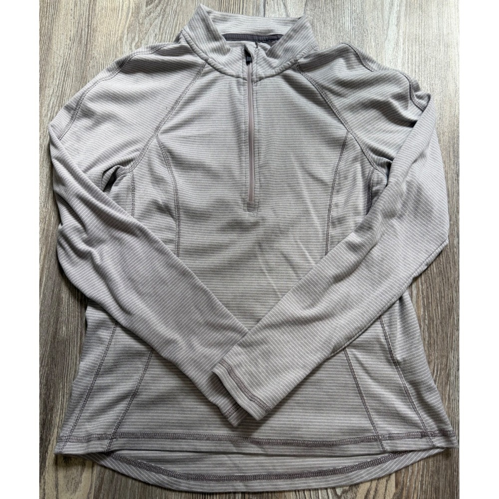 Avalanche Outdoor Supply Co Womens Medium 1/4 Zip Striped Pullover Thumbholes